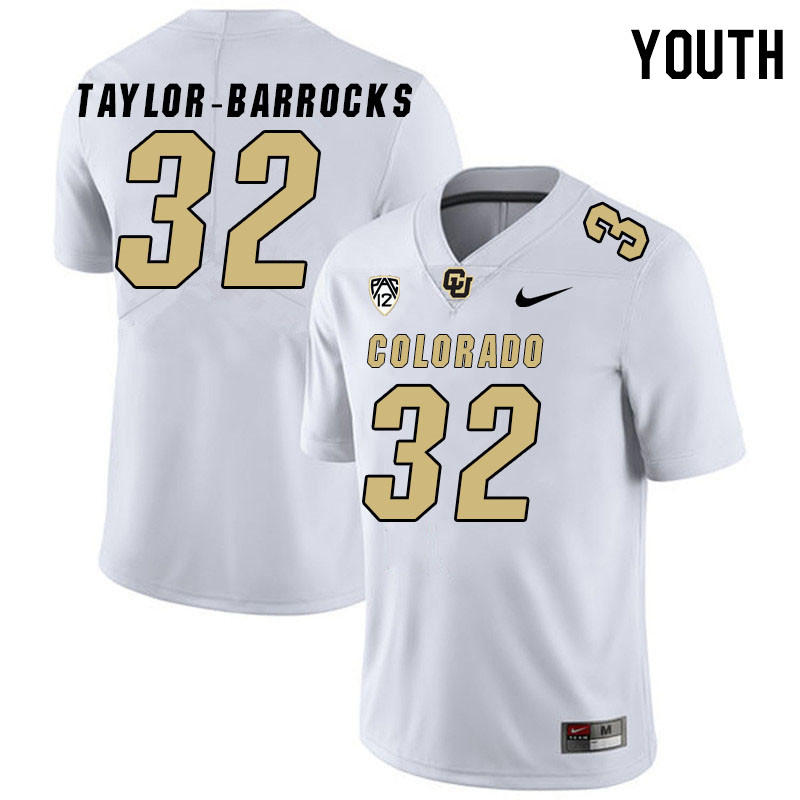 Youth #32 Kofi Taylor-Barrocks Colorado Buffaloes College Football Jerseys Stitched Sale-White - Click Image to Close